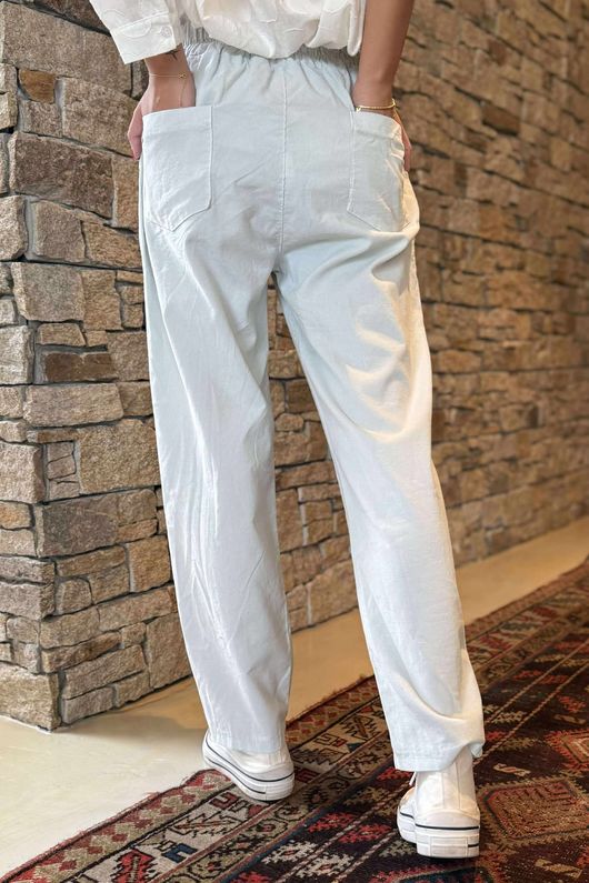 Made in Italy Baby Cord Classic Slim Jogger Pearl